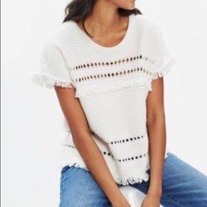 MADEWELL  fringe sweater short size small